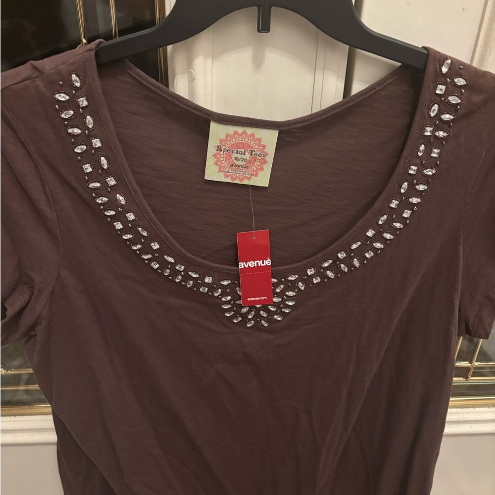 Brown Short Sleeve Top